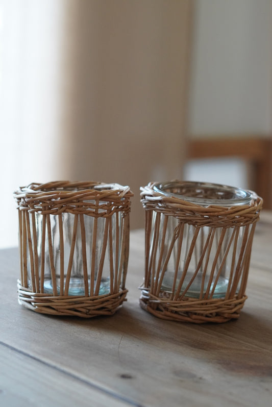 Bougeoir verre & bamboo